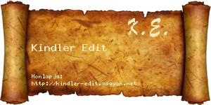 Kindler Edit névjegykártya